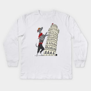 Italian Greyhound Tourist Kids Long Sleeve T-Shirt